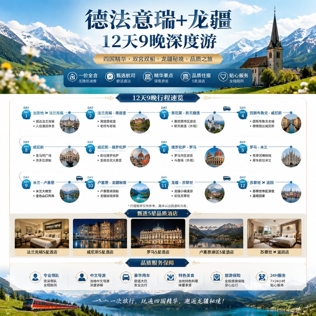 德法意瑞+龙疆 12 天 9 晚